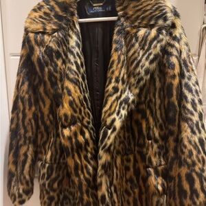 Ralph Lauren Women's Faux Fur Leopard Jacket